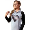 Women's Drawstring with Heart Sweatshirt - ANGEL - 3 of 4
