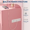 Vanity Desk with Large HD Mirror,Pink Wooden Makeup Vanity Set with LED Lighted Mirror & Power Outlet, Vanity Desk with Storage Stool - 4 of 4