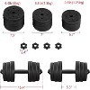 Adjustable Dumbbell Weight Set with 4 Spinlock Collars, Home Gym Strength Training Equipment - 2 of 4