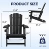Maggift Patio Accent Chairs, Plastic Adirondack Chairs with Cup Holders, Lawn Chairs for Patio, Garden, Poolside, Black, 31.4"*29.6"*36.4" - 4 of 4