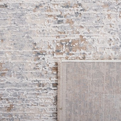 Marmara Gray and Beige Viscose Runner Rug, 2' x 8'