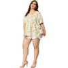Agnes Orinda Women's Plus Size Floral V Neck Short Sleeve Layered Peplum Hem Casual Summer Blouses - 3 of 4
