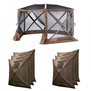 CLAM Quick-Set Escape Sky Screen Canopy Shelter + 6 Pack of Wind and Sun Panels - 1 of 4