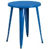 Emma and Oliver Commercial Grade 24" Round Blue Metal Indoor-Outdoor Table Set with 2 Arm Chairs - image 3 of 4