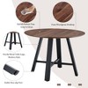 LIVAREEmlen Modern Round Dining Table and Coffee Table 42'' Table Top, Deep Wood Grain Table Top, Black Metal Legs, for Home & Office - 3 of 4