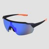 Men's Blade Rubberized Sport Sunglasses with Mirrored Lenses - All In  Motion™ Blue