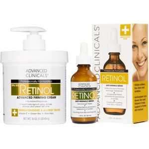 Advanced Clinicals Retinol Body Cream + Retinol Face Serum. Anti-Aging Bundle for Wrinkles and Fine Lines. Two Piece Set - 1 of 4