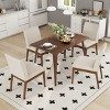 5 PCS Dining Set with Mid-Century Modern Design, Faux Wood Top Dining Table, 4 Upholstered Rubber Wood Frame Chairs with Cushions-Baofuwish - 2 of 4