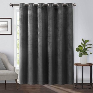 Egyptian Linens Heavyweight Wide Width 84-Inches Velvet Curtains Grommet Top (Single) - 1 of 4