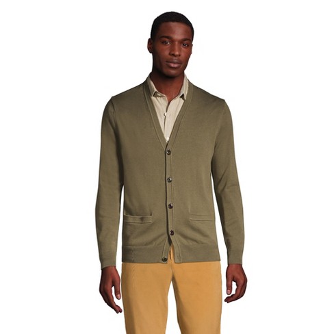 Lands' End Men's Classic Fit Supima Cotton Cardigan Sweater : Target