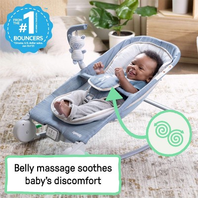 Chambray Blue Musical Baby Bouncer and Rocker with Massage