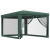 vidaXL Outdoor Party Tent with Mesh Sidewalls and UV-Resistant Green HDPE Roof, Heavy-Duty Iron Frame, 9.8' x 13.1 - 2 of 4