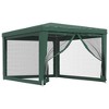 vidaXL Outdoor Party Tent with Mesh Sidewalls and UV-Resistant Green HDPE Roof, Heavy-Duty Iron Frame, 9.8' x 13.1 - image 2 of 4