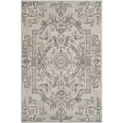 Elegant Gray 6' x 9' Hand-Tufted Wool & Viscose Blend Area Rug