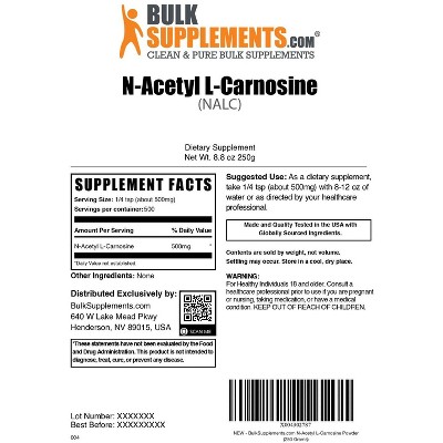 BulkSupplements N-Acetyl L-Carnosine (NALC) Powder