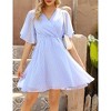 Women's Floral Dress Casual Short Sleeve Sundress Swing A Line Maxi Dresses - 4 of 4