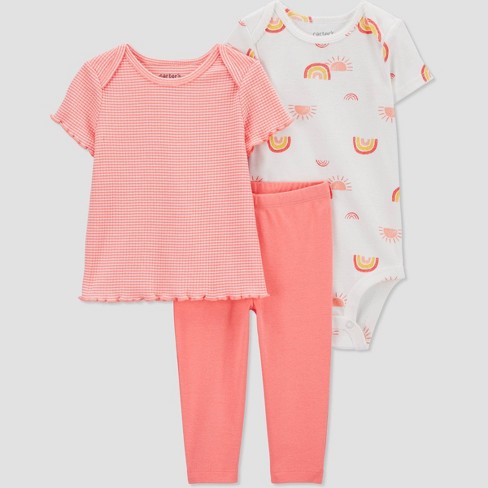 Baby Girl Carter's 3-Piece Strawberry Top, Bodysuit & Little Short Set