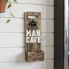 HomeRoots 18" Brown Rustic Solid Wood Man Cave Bottle Cap Catcher Wall Decor - 2 of 4