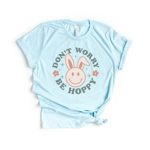 Simply Sage Market Women's Be Hoppy Smiley Bunny Short Sleeve Graphic Tee - 1 of 2