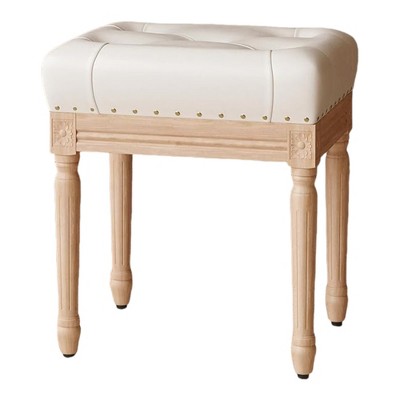Infurnic Accent Chairs, Modern Upholstered Chairs Set with Sturdy Legs, for Kitchen and Dining Room, White, 13"*17.3"*18"
