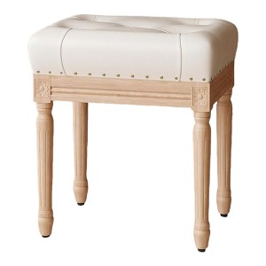 Infurnic Accent Chairs, Modern Upholstered Chairs Set with Sturdy Legs, for Kitchen and Dining Room, White, 13"*17.3"*18" - 1 of 4