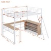 Full Size Metal Loft Bed with 3 Layers of Shelves and L-shaped Desk, Black - 4 of 4