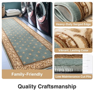 Fleur de Lis Light Blue Synthetic 7'10" x 9'10" Area Rug
