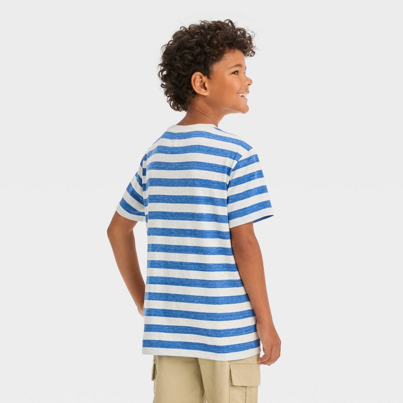 Boys' Short Sleeve Striped Henley Shirt - Cat & Jack™, 3 of 5