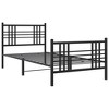 vidaXL Metal Bed Frame without Mattress with Footboard Black 39.4"x78.7" - 3 of 4