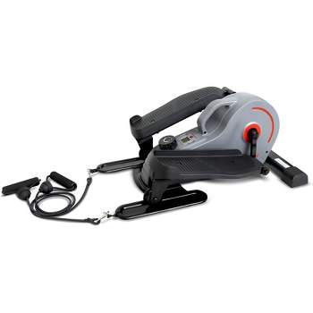 Sunny Health & Fitness Portable Stand Up Elliptical with Resistance Bands - Gray
