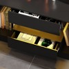 FUFU&GAGA Black TV Cabinet: Color - changing Lights, Ample Storage, Modern Design - 3 of 4
