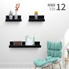 AZL1 Life Concept Bookshelf Floating Wall Shelf Wall Mounted Wood Shelves Hanging Wall Decor Home Room Coffee Shop, White, 2.36"*5.91"*1.97" - 2 of 4