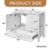 36" Black Bathroom Vanity with Solid Pine Frame, 1 Soft Close Door and 3 Drawers , Modern Storage Cabinet - Leovsnove - 4 of 4