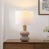 JONATHAN Y Matheo 24" Modern Minimalist Sculptural Oak-Grain Resin LED Table Lamp - 2 of 4