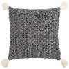 Pennie Knit Tassel Pillow - Black/Natural - 20"X20" - Safavieh - 3 of 3