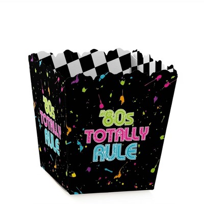 Big Dot of Happiness 80's Retro - Party Mini Favor Boxes - Totally 1980s Party Treat Candy Boxes - Set of 12