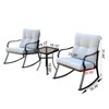 Modern Accent 2 Seater Rocker Teapoy Set Of 3, Upholstered Rocker Armchair, Patio Furniture Porch Chairs, Soft Cushions Rocker - 4 of 4