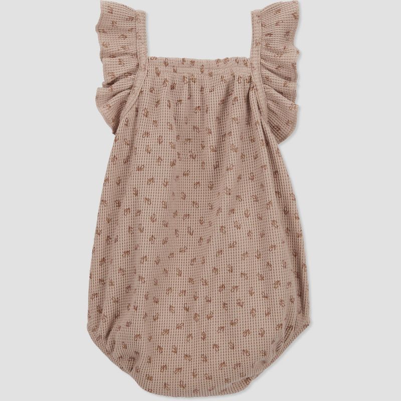 Carter&#39;s Just One You&#174; Baby Girls&#39; Ditsy Floral Ruffle Bubble Romper - Brown, 3 of 5