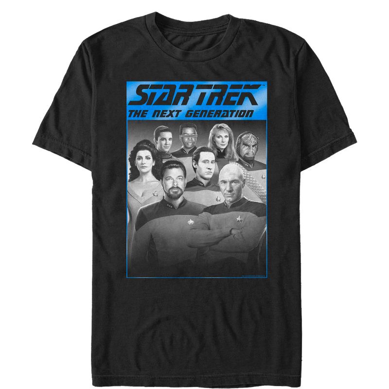 Men's Star Trek: The Next Generation Black, White & Blue Crew Members T-Shirt, 1 of 5