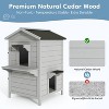 Heynemo Outdoor Cat House for Multiple-Cats Wooden Cat Shelter with Weatherproof Roof, Easy Access & Ventilation, Large Pet Catio for Cat - 4 of 4