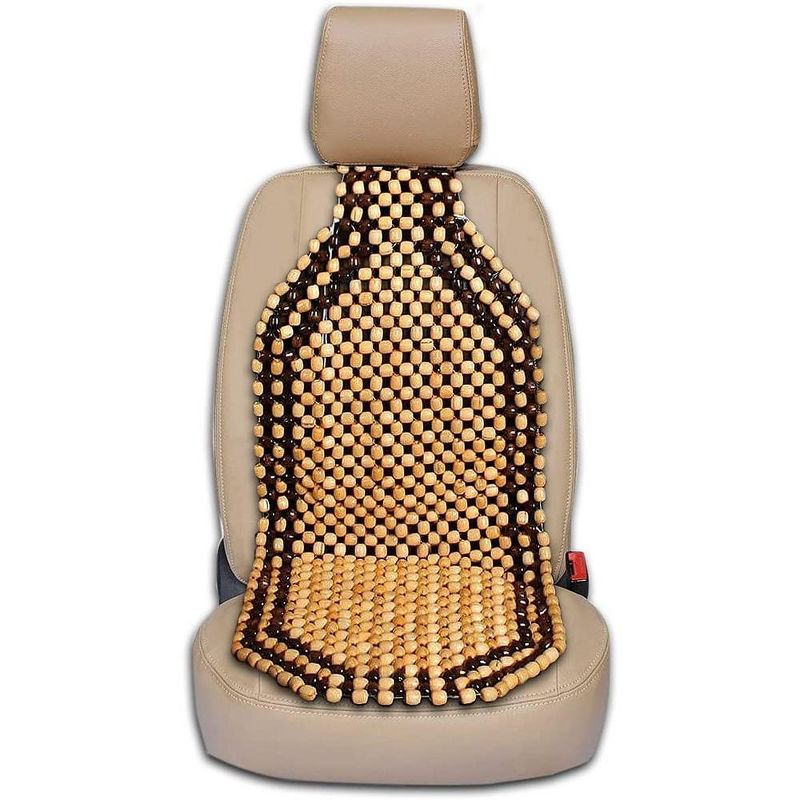 Zone Tech Wood Beaded Seat Cushion - Premium Quality Car Massaging Double Strung Wood Beaded Seat Cushion for Stress Free all Day!, 1 of 8