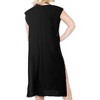 HAPPY BAY Women's Summer Holiday Beachwear Swim Suit Vacation Swimwear Bathing Suit Cover-up Mini Beach Dress Medium-Large Black Solid - 2 of 4