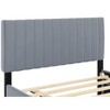 Okak Full Elegant Platform Bed Frame with Velvet Upholstered and Twin Size Trundle No Springs Required Easy to Assemble, Gray - 4 of 4
