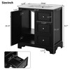 NicBex 29.9" Bathroom Vanity with Sink, Bathroom Cabinet Storage, 1 Soft Closing Cabinet Doors with Adjustable Shelf, 3 Drawers for Bathroom, Black - 2 of 4
