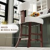 AMERLIFE Mid Century Bar Stools Set of 2, Faux Shearling Upholstered Island Chairs - 4 of 4