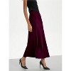 Women's Satin Maxi Skirt - High Waist A-Line Long Skirt for Elegant Office Wear Red Violet - 2 of 4