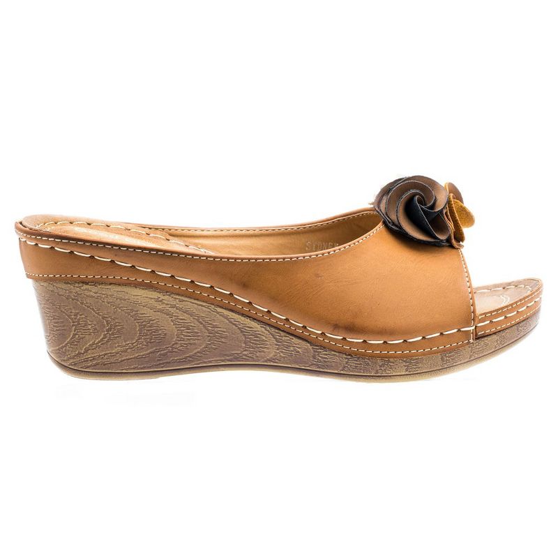 GC Shoes Sydney Flower Comfort Slide Wedge Sandals, 2 of 7