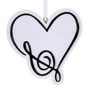 Polarx 3.5 Inch Music Note Heart Christmas Tree Ornament , Christmas Decor Classic Note Sign (1PC) - 1 of 4