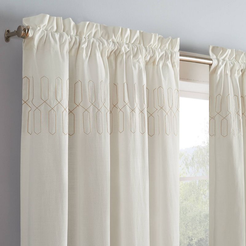 Arashi Ombre Embroidery Light Filtering Curtain Panel - Vue, 3 of 17