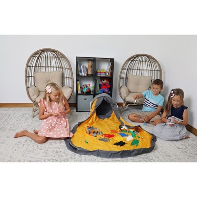 Gray Stripe SlideAway Toy Storage Organizer with Play Mat